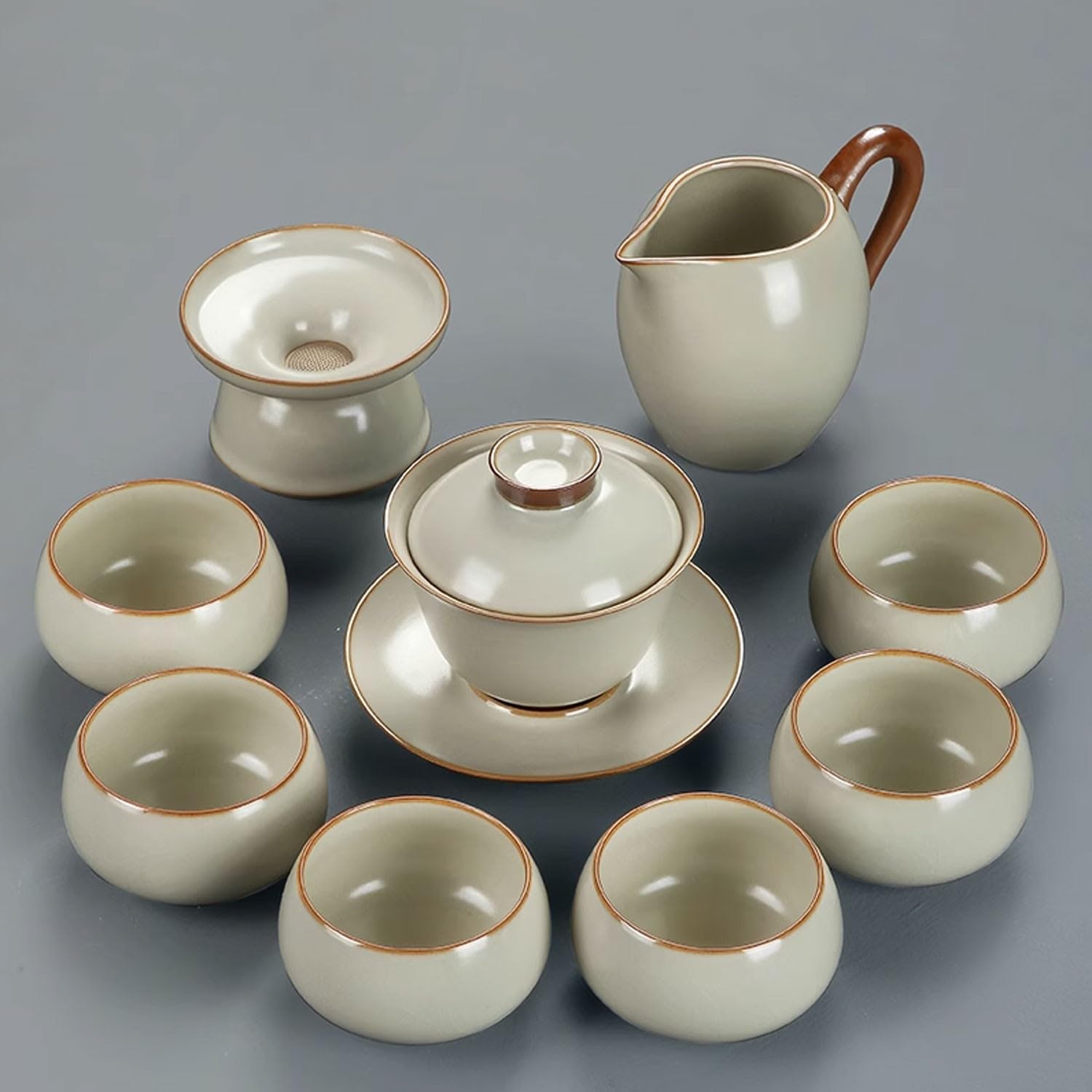 Service à thé Japonais, Service à thé pour Adultes, théière en céramique pour Le Bureau et la Maison, Service à thé au Four RU intéressant