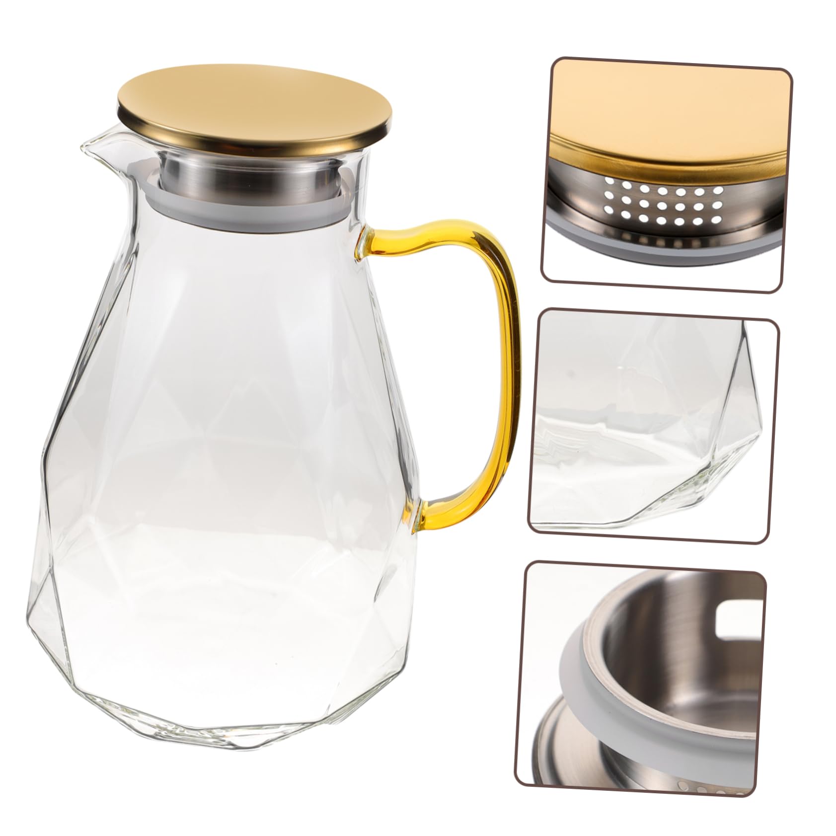Jarra de Agua de Vidrio de 2200ml con Diseño Diamante
