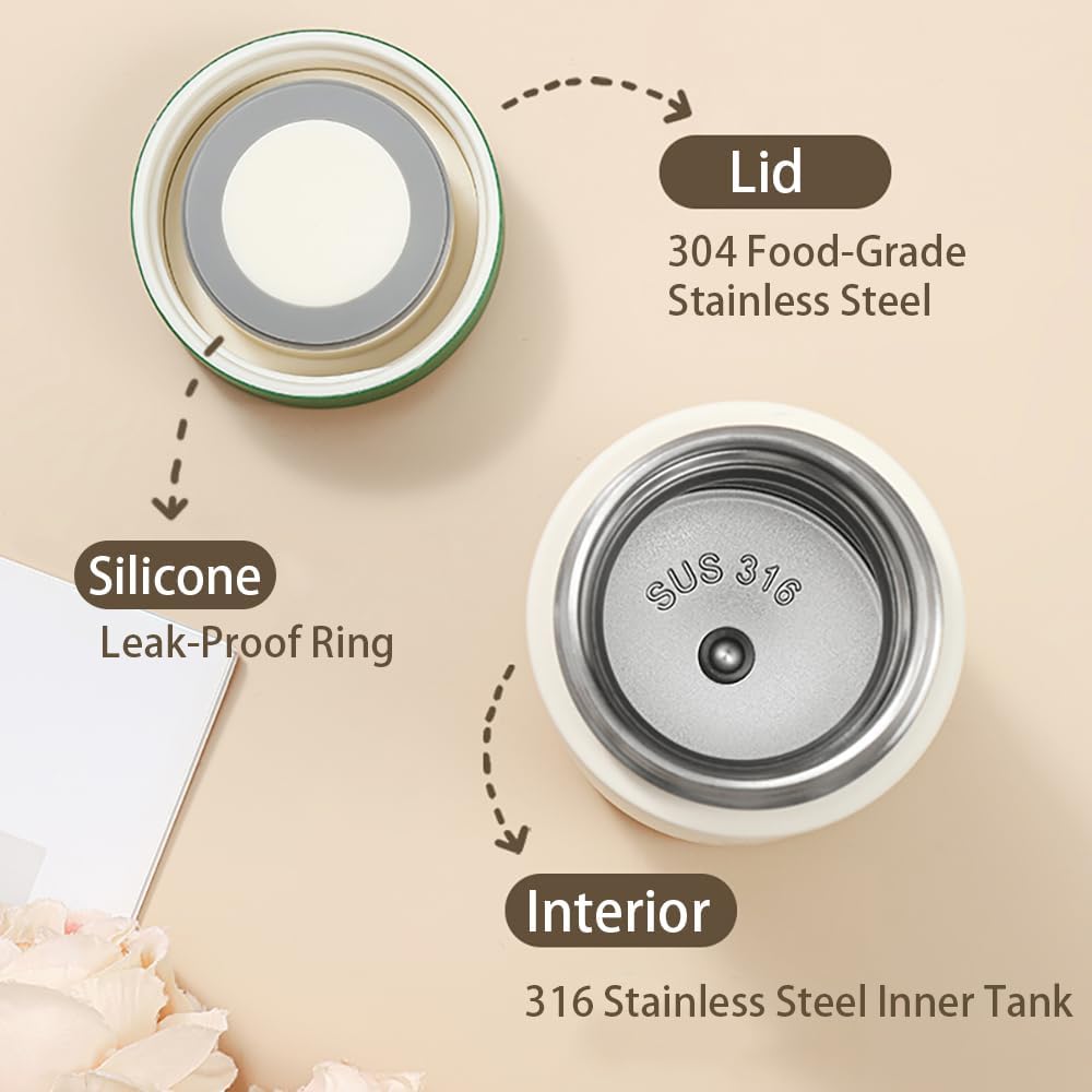 11 oz Vacuum Insulated Small Water Bottle – Mini Stainless Steel Travel Mug – Leak-Proof, – 316 Inner Stainless Steel, 304 Outer, Matte Finish – Hot & Cold Retention - Image 3