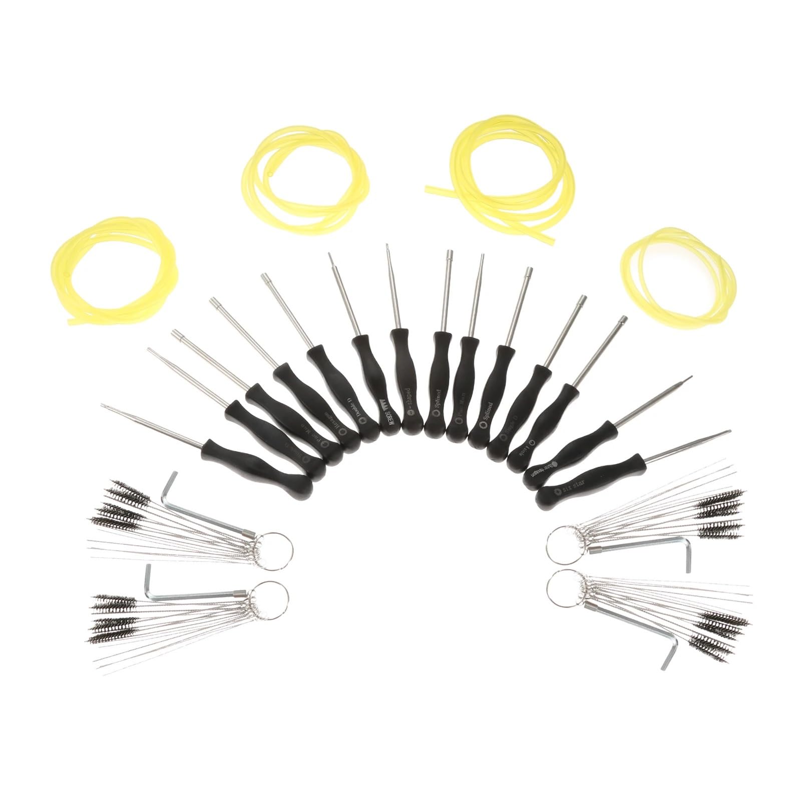 22 unid/set para herramienta de ajuste carburador, destornillador, cepillos limpieza para motores pequeños 2 ciclos, Motor manguera combustible 4 tamaños diferentes