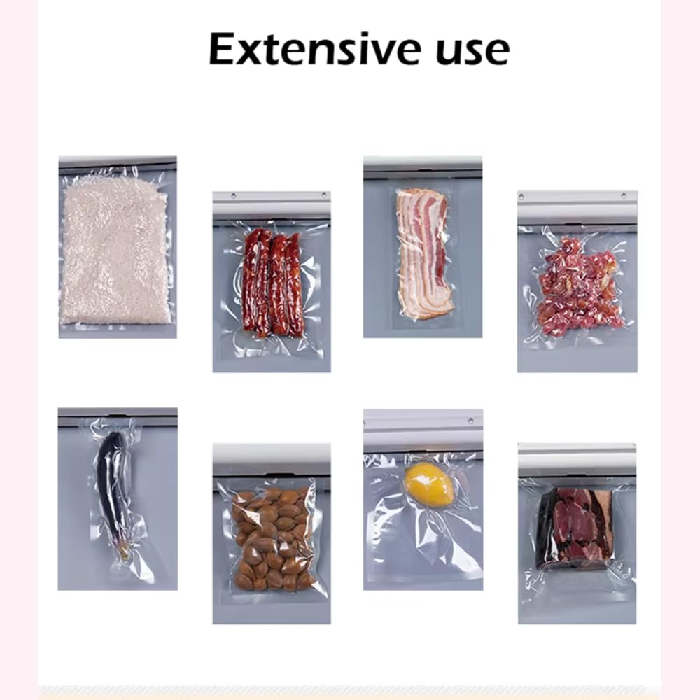 Powerful Food Vacuum Sealer Machine – Compact Design, Automatic Operation, Ultra Quiet & Fast 15 Sec Seal, r, Includes 10 Vacuum Bags – Black Food Sealing System for All Types