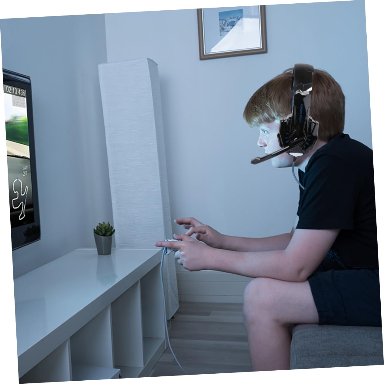 UPKOCH 1pezzi Cuffie Gaming Luminose Over-ear Con Microfono e Cavo Adattatore Comfort e Isolamento Acustico Per Gioco e Console Versione Design Elegante e Stile Moderno