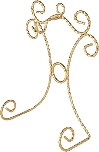 Bard's Colgador para tazas y platillos de pared en tono dorado brillante, 7.25 pulgadas de alto x 5 pulgadas de ancho x 2.75 pulgadas de profundidad