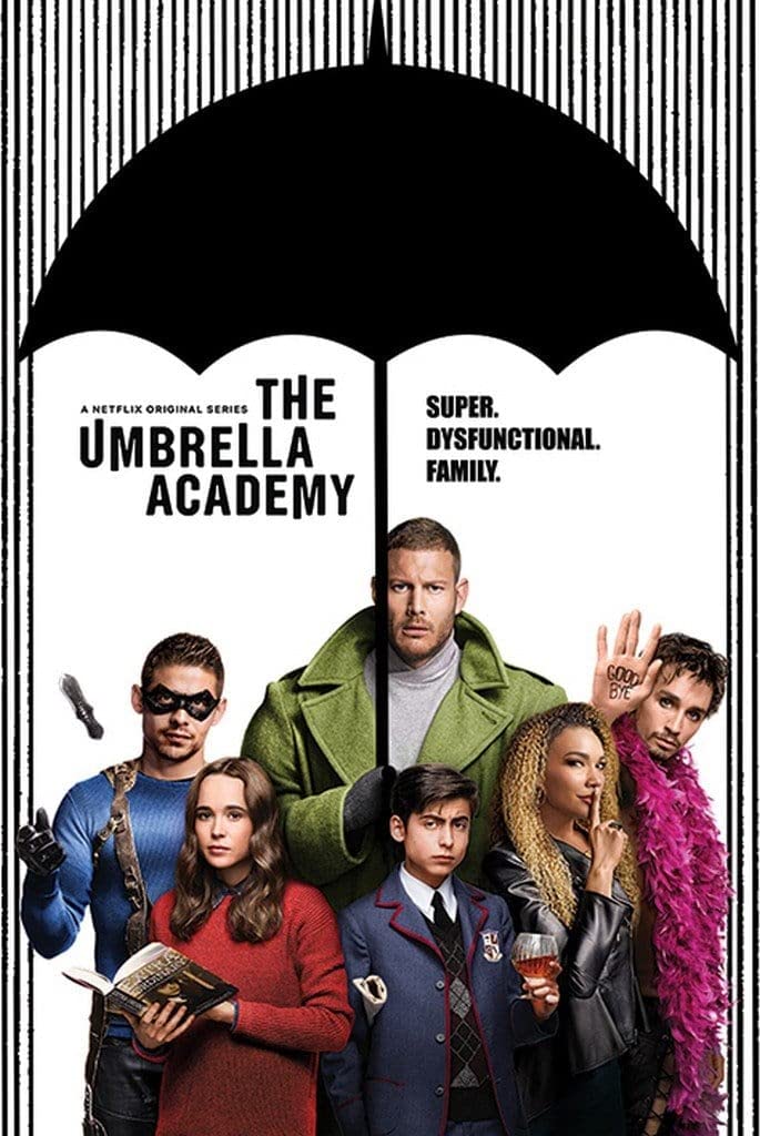 Poster The Umbrella Academy - School Is In Session - Taille 61 X 91,5 Cm Cadre Amovible Shinsuke® Maxi Aluminium Argenté, Vitre En Acrylique