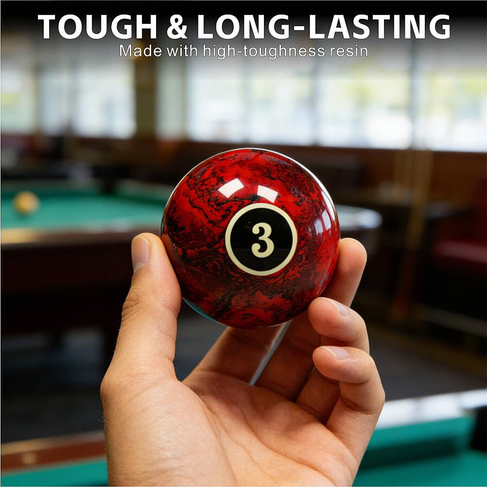 Premium 57mm Pool Ball Set - Durable Resin Billiard Balls Set for Professional & Home Game Rooms