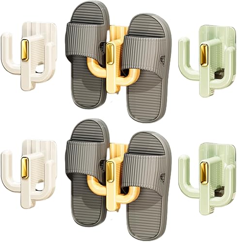 Paquete de 6 zapateros de pared  Estante organizador de zapatos colgante de alta calidad con soportes adhesivos para colgar, ganchos para zapatos de