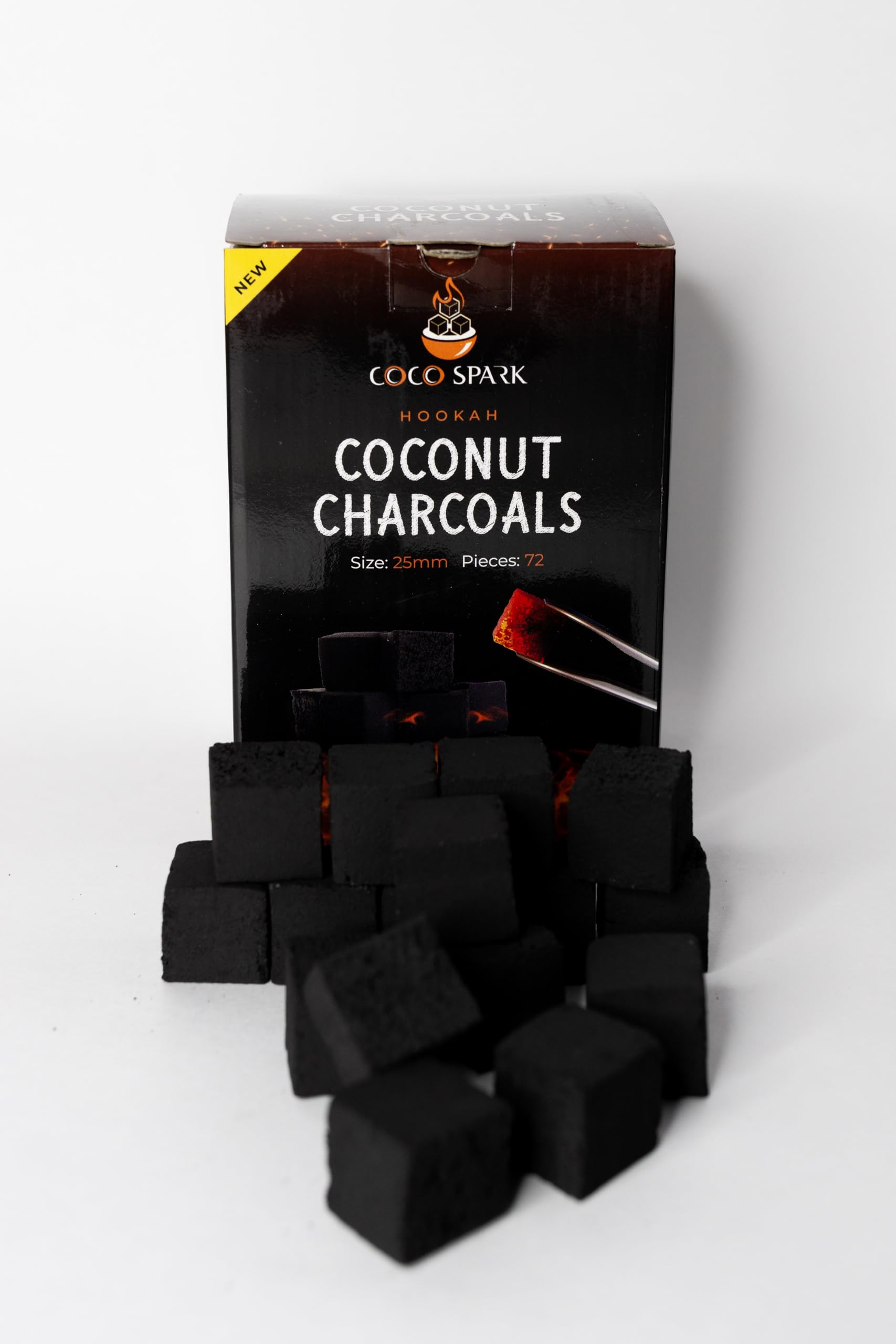 Amazon.com: Coconut Hookah Charcoals- 72 Pieces, 25mm Coconut