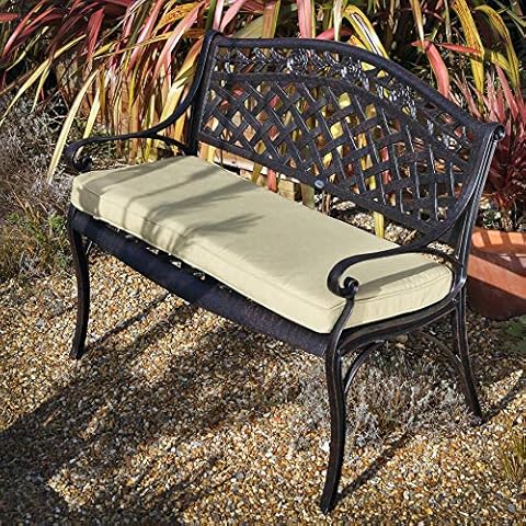 Lazy Susan Rose Metal Garden Bench with Cushion Cover