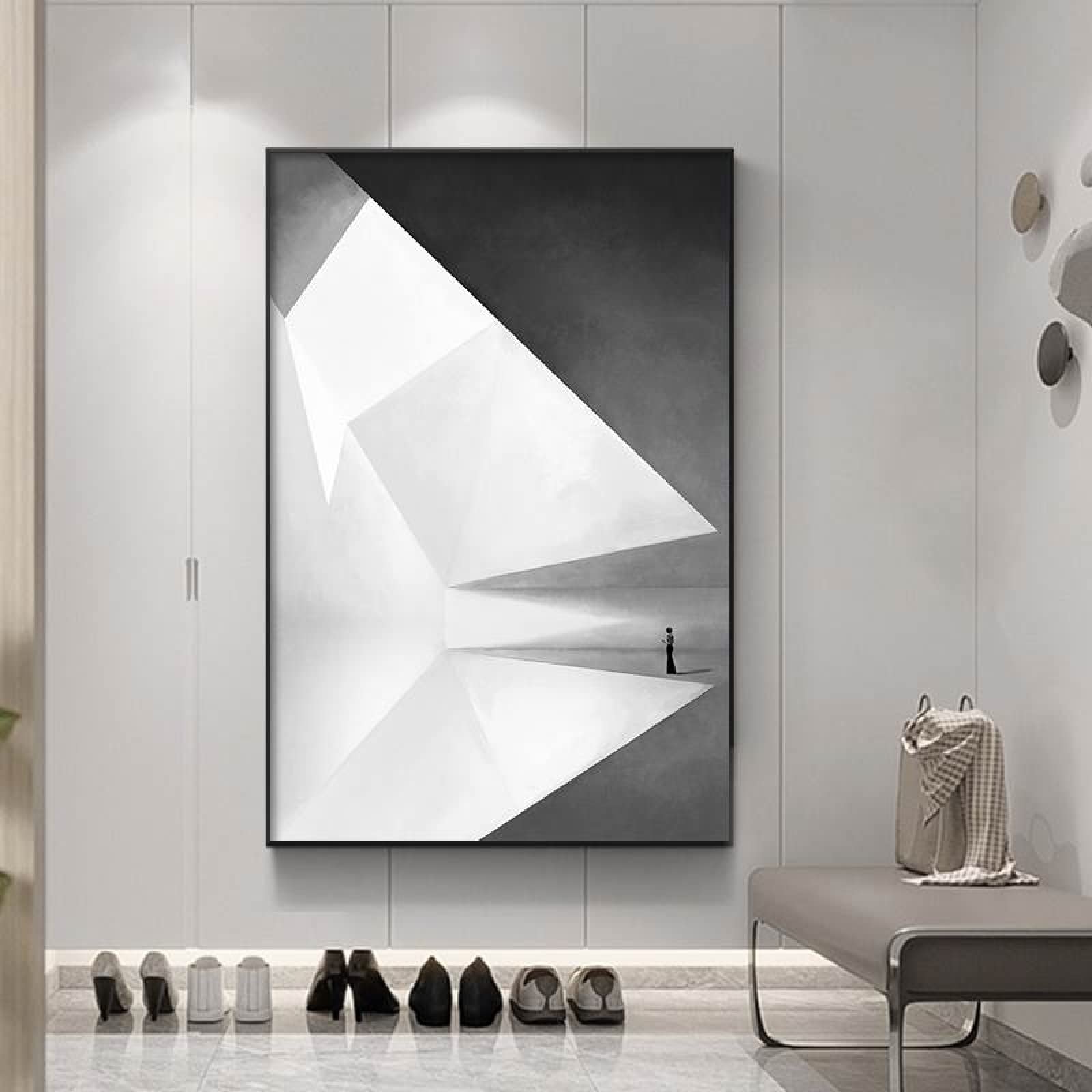 ITAWS Impreso En Papel - Póster Pared - Póster De Arquitectura Espacial Moderna En Blanco Y Negro, 30 X 40 Sin Marco Cuadros Decoración Salón - Pósters Decorativos - Cuadros Modernos