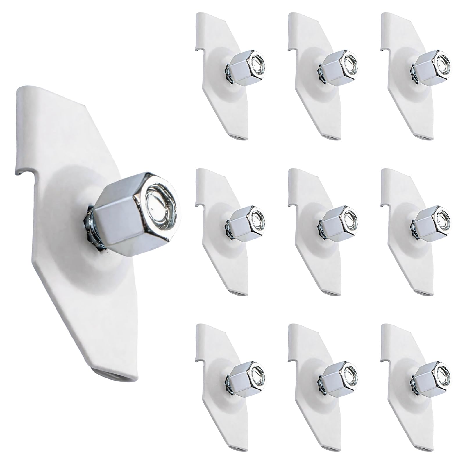 INCREWAY T Bar Grid Ceiling Clamp, Lighting Fixtures Mounting Clips Used for Drop Ceiling Grid Suspended Track Light Installation, 10pcs, White