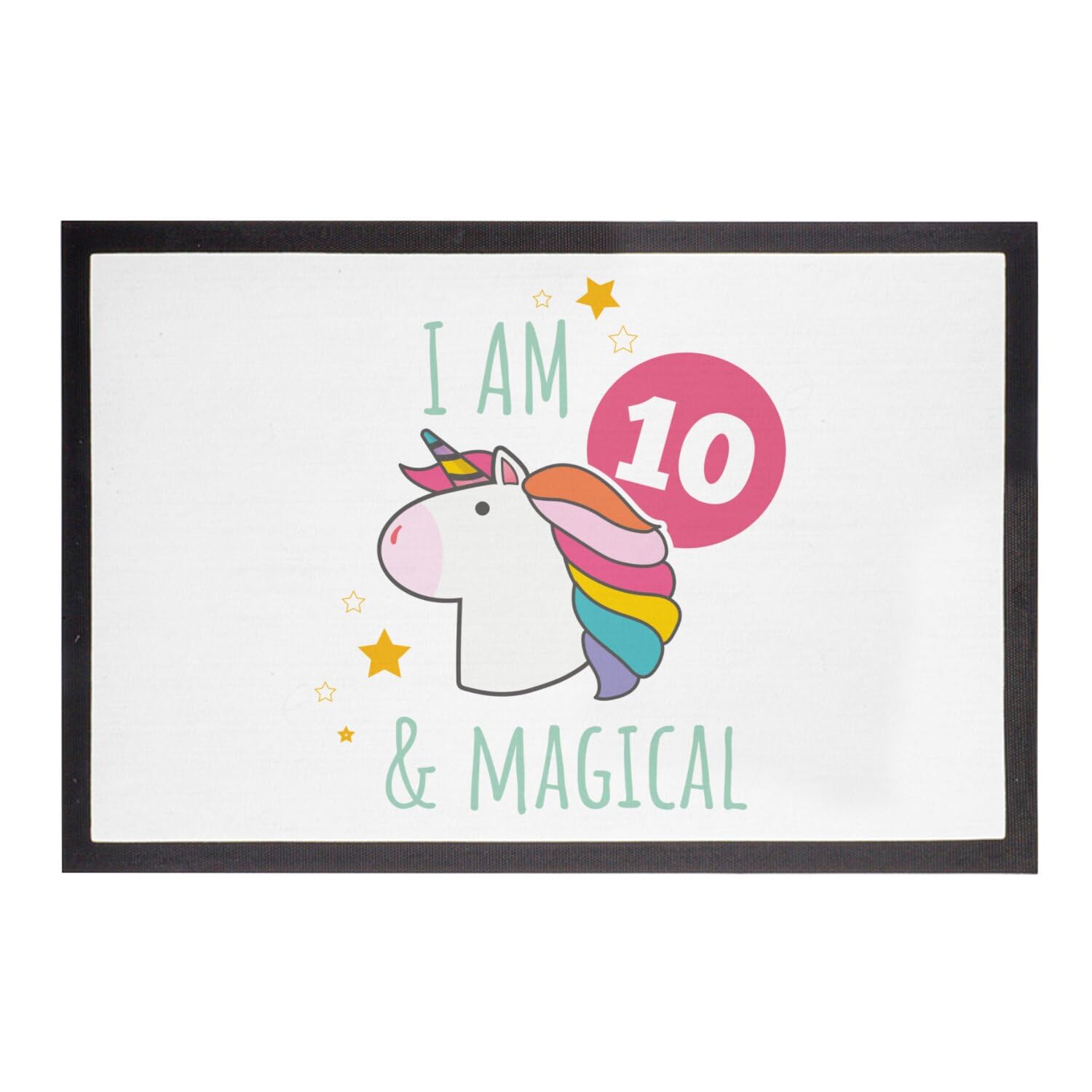 Paillasson blanc licorne 75x50 cm avec inscription anglaise