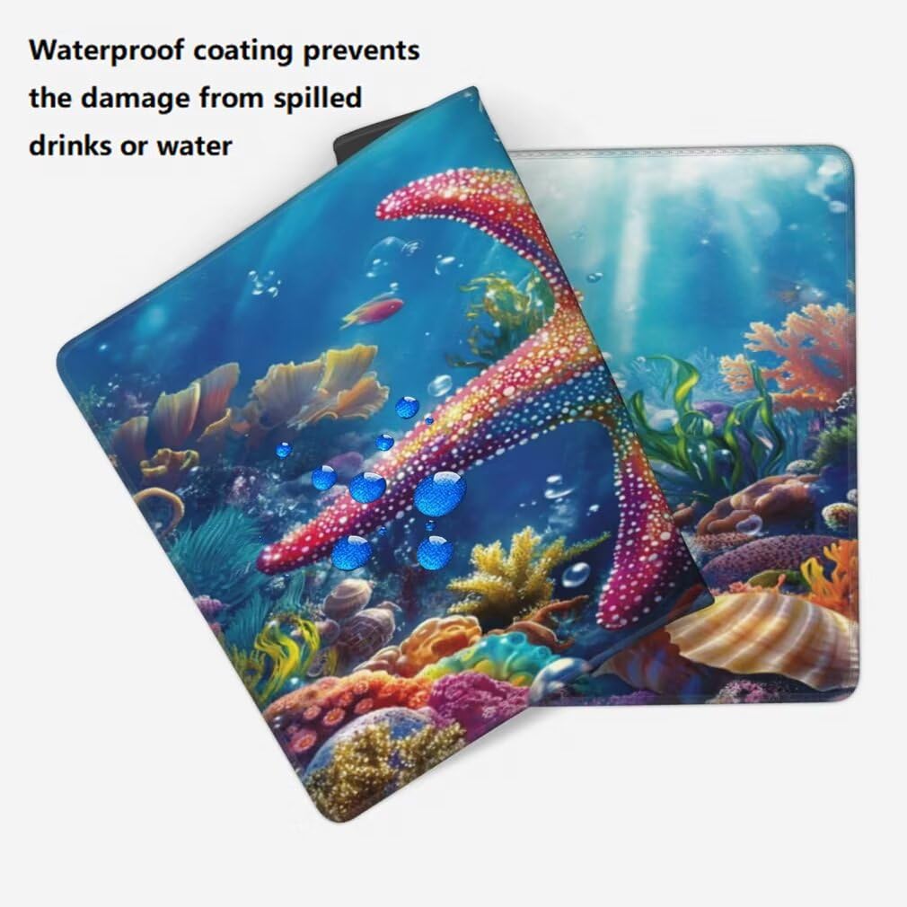 Alfombrilla Raton XXL 1000 x 500 x 3 mm, Mouse Pad Grande Gaming, Alfombrilla de Raton Estrella de Mar Mousepad Lavable Impermeable y Antideslizante para Juegos Y Oficina (Vida Marina) -MP1585