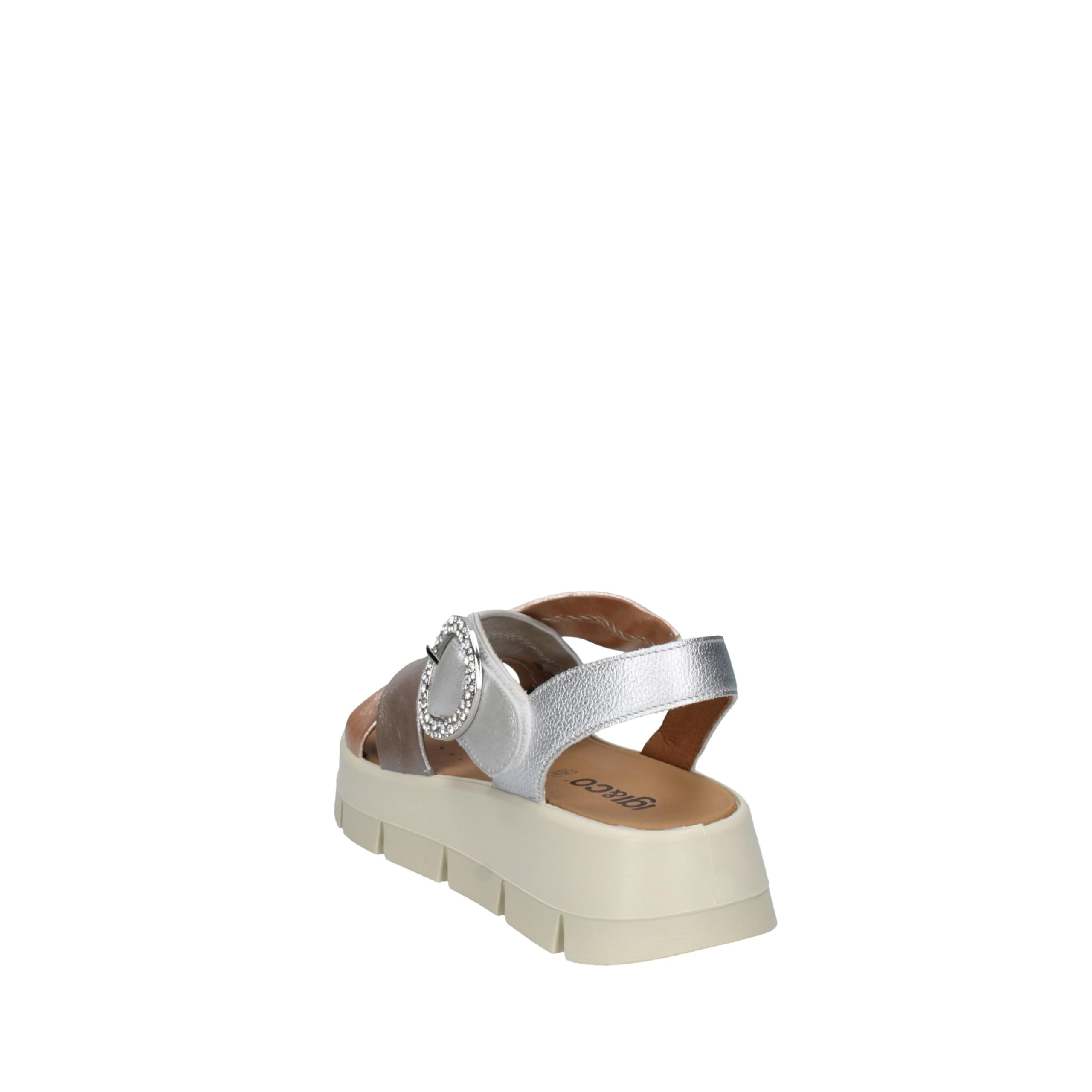 IGI&Co Sandali con Zeppa da Donna Argento e Grigio con Strap 36 EU