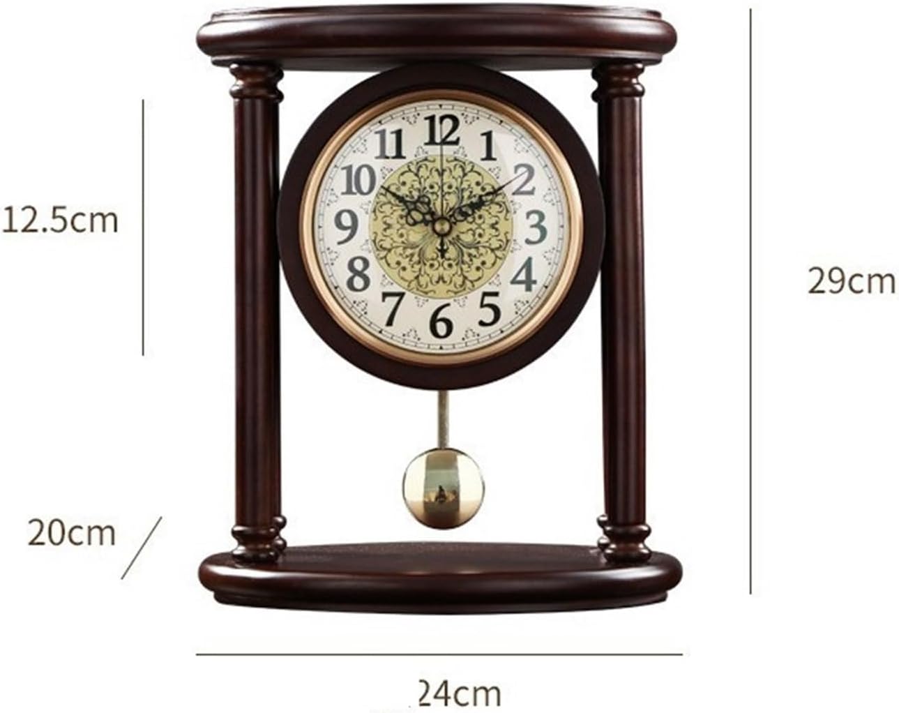 Mantel Table Clock Table Clock Table Clock Retro Chinese Style Solid Wood Table Clock Clock Home Living Room Table Living Room Home Decor