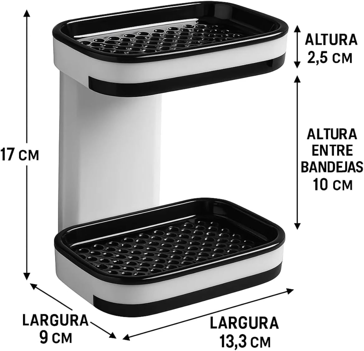 Saboneteira Dupla Camada Para Banheiro Com Suporte Parede Adesiva Sem Perfuração Minimalista Casa Buritis
