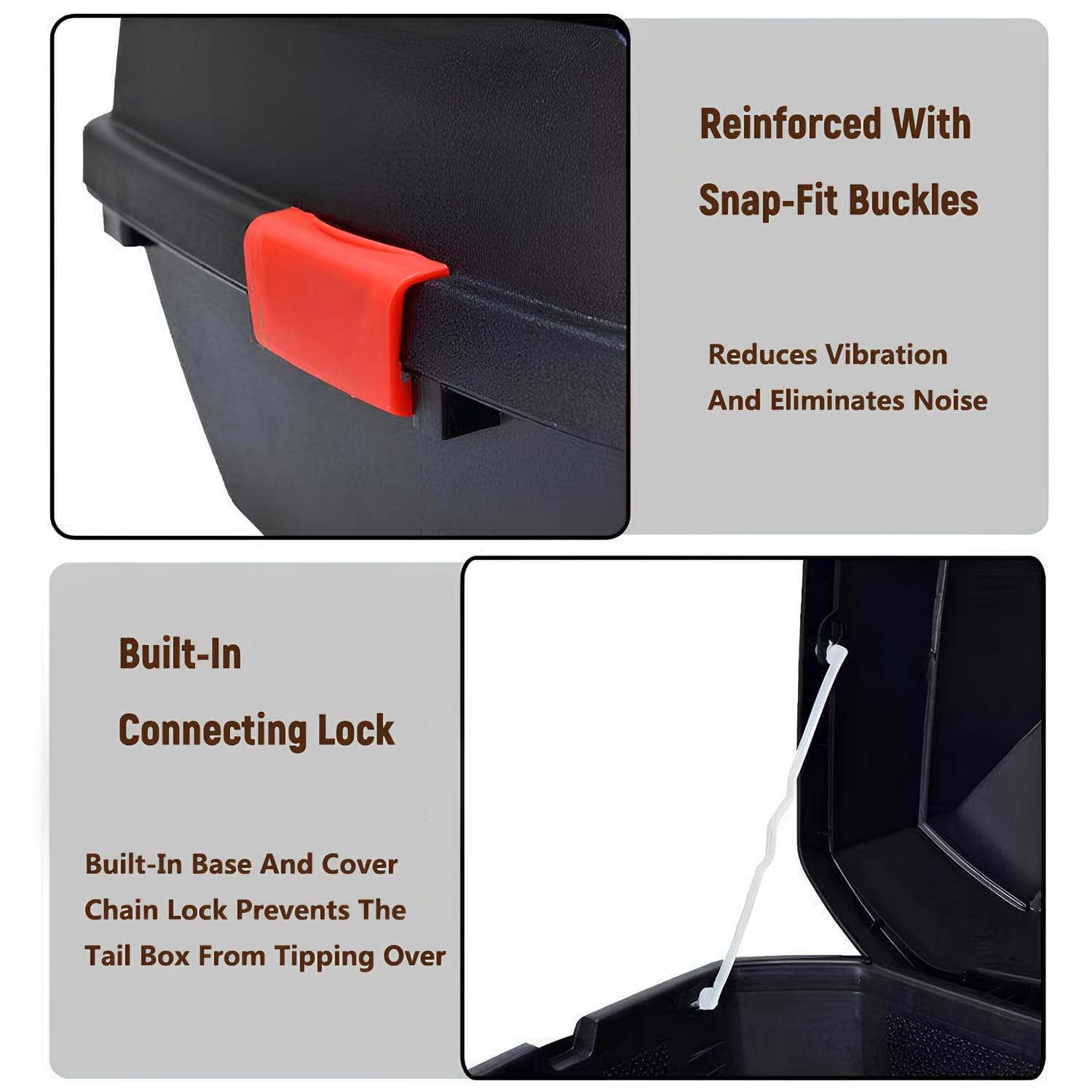 Top Case Moto Universal para Motocicleta, Baúl Trasero Diario para Motocicleta, para Guardar Cascos, Estuche Rígido De Plástico Resistente Al Agua con Cerradura(Red)