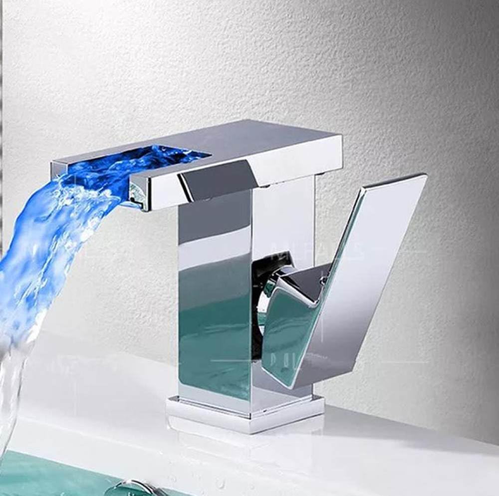 Robinet lavabo cascade en laiton élimine le calcaire avec son mitigeur chrome