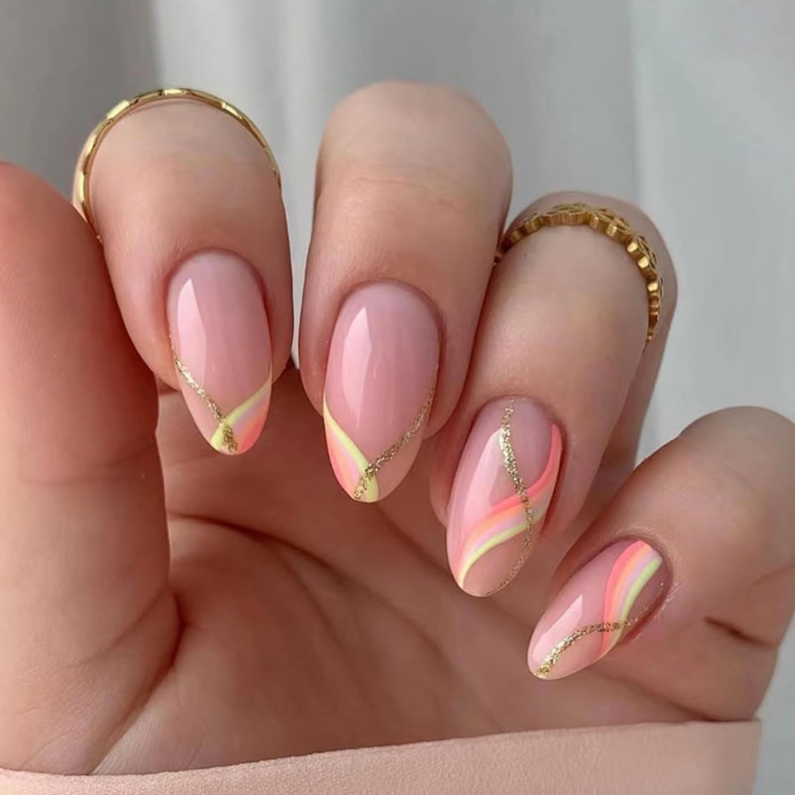 24 Stück French-Kunstnägel – Aufdrücknägel – Volldeckende Kunstnägel in Nude-Weiß, quadratisch, zum Aufkleben – French-Fake-Nägel zum Aufkleben für Frauen und Mädchen, N