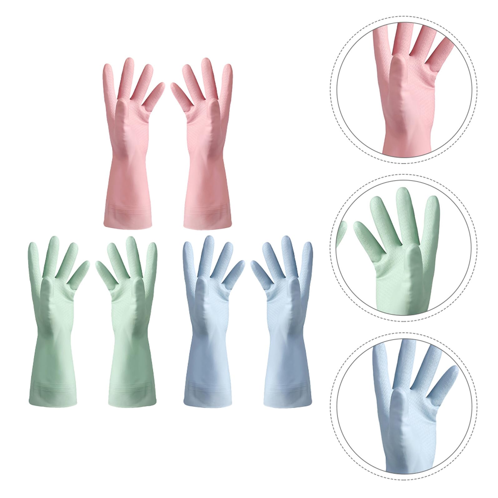 6paia Guanti Impermeabili Pervare Piatti Guanti da Cucina in PVC Riutilizzabili per Pulizia del Bagno del Bucato Lavori Domestici