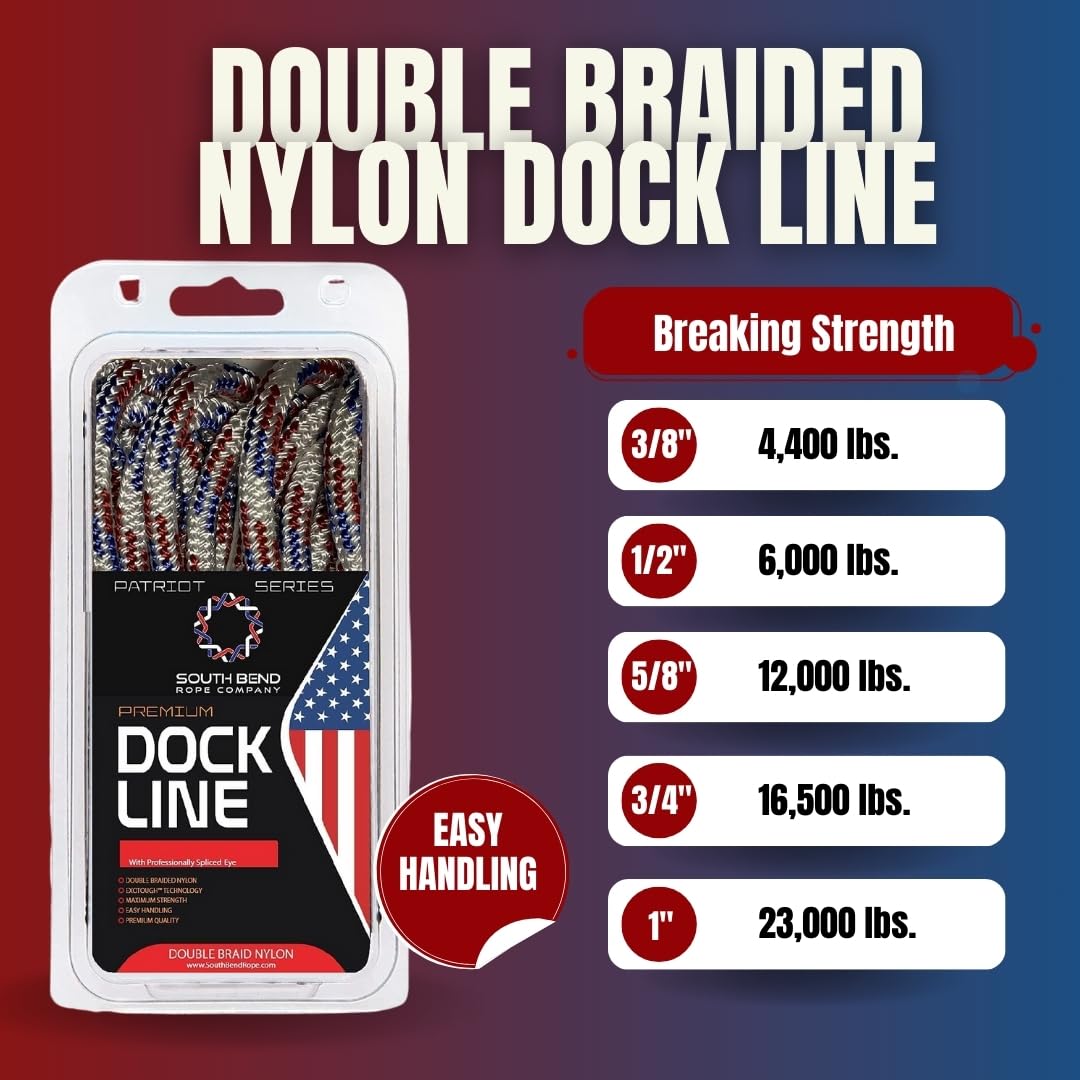 South Bend Rope Double tresse nylon Dock Line