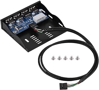 Panel frontal Floppy, USB 2.0 en el panel frontal Hub USB de 4 puertos en el panel frontal de 3,5 pulgadas Floppy bay 9 Pin a 4 interfaces para ordenador de escritorio