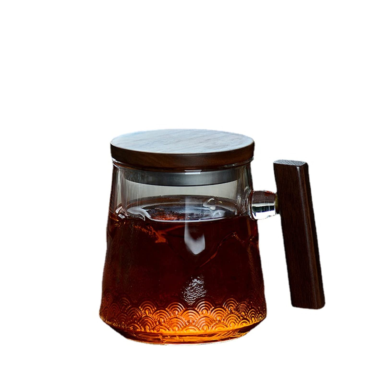 Shaiyou Flat Cover Glass Teapot,Tea Kettle Safe On Stovetop,Teapot With Strainer For Loose Tea And Coffee (Flat Cover)