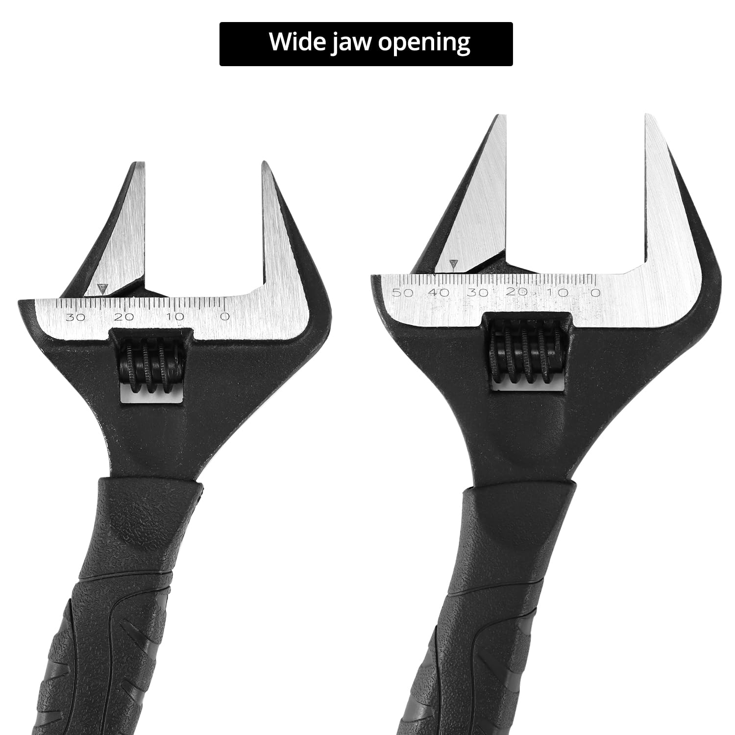 QWORK® Adjustable Spanner, Wide Jaw Opening Wrench Set, 6 inch 10 inch Adjustable Wrench, Plumbers Wrench, Plumbing Tools - Image 3