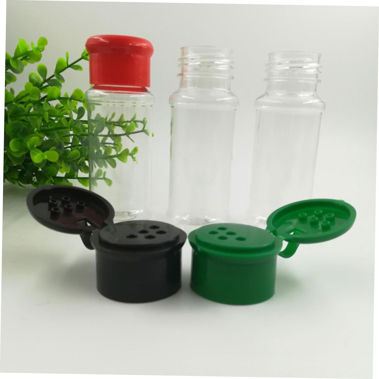 CIYODO 12 Pack Plastic Salt Seasoning Containers Pepper Spice Jars Condiment Bottles Salt Bottle Spice Storage for Kitchen Bbq