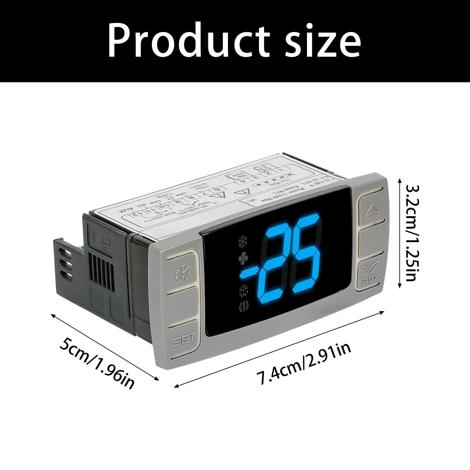 Energieeffizienter Kühlthermostat mit Funktion zum Zurücksetzen auf die Werkseinstellungen und kompaktem Design Sicheres, effizientes Kühlgerät Controller für gewerbliche Getränkekühler