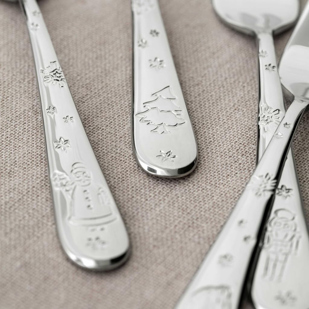 Villeroy & Boch - Toy's Delight set de tenedores para tarta 6 piezas plateado, apto para lavavajillas, Navidad, cubiertos 6 personas, tenedores pequeños postre, acero inoxidable