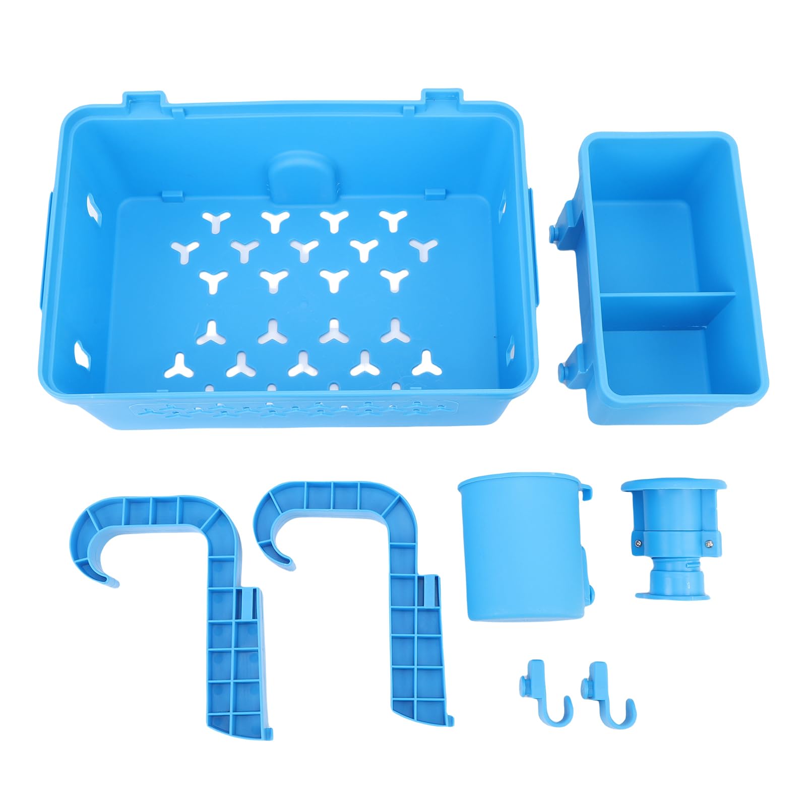 Panier de rangement portable pour piscine, jouets et boissons, accessoires hors sol (bleu)