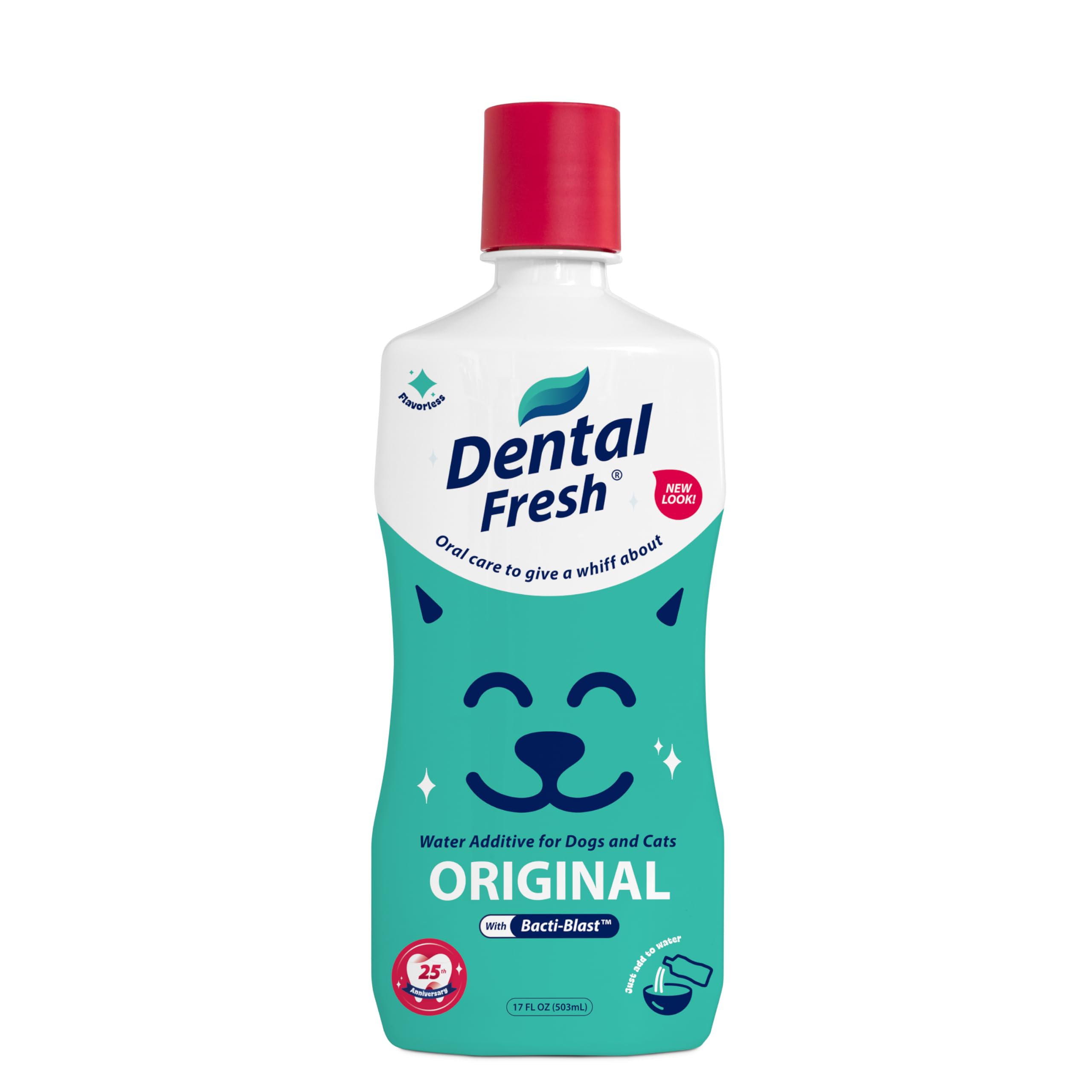 Dental Fresh Original Water Additive for Dogs & Cats, 17 Fl Oz, Daily Teeth & Breath Care