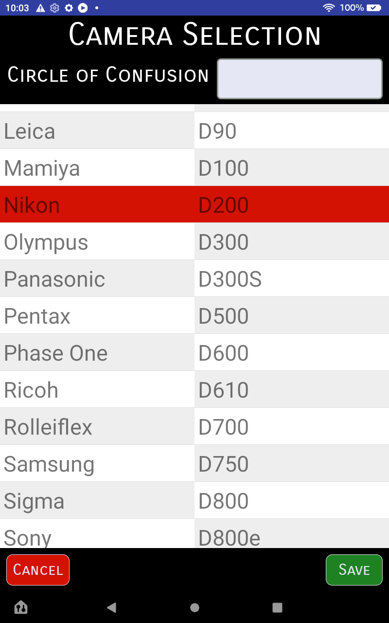 Depth of Field Caclulator & Exposure Calculator - App on Amazon Appstore