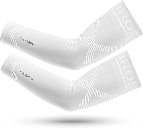 ROCKBROS Mangas de brazo para hombres y mujeres, protección UV UPF 50, fundas de sol refrescantes para tatuajes