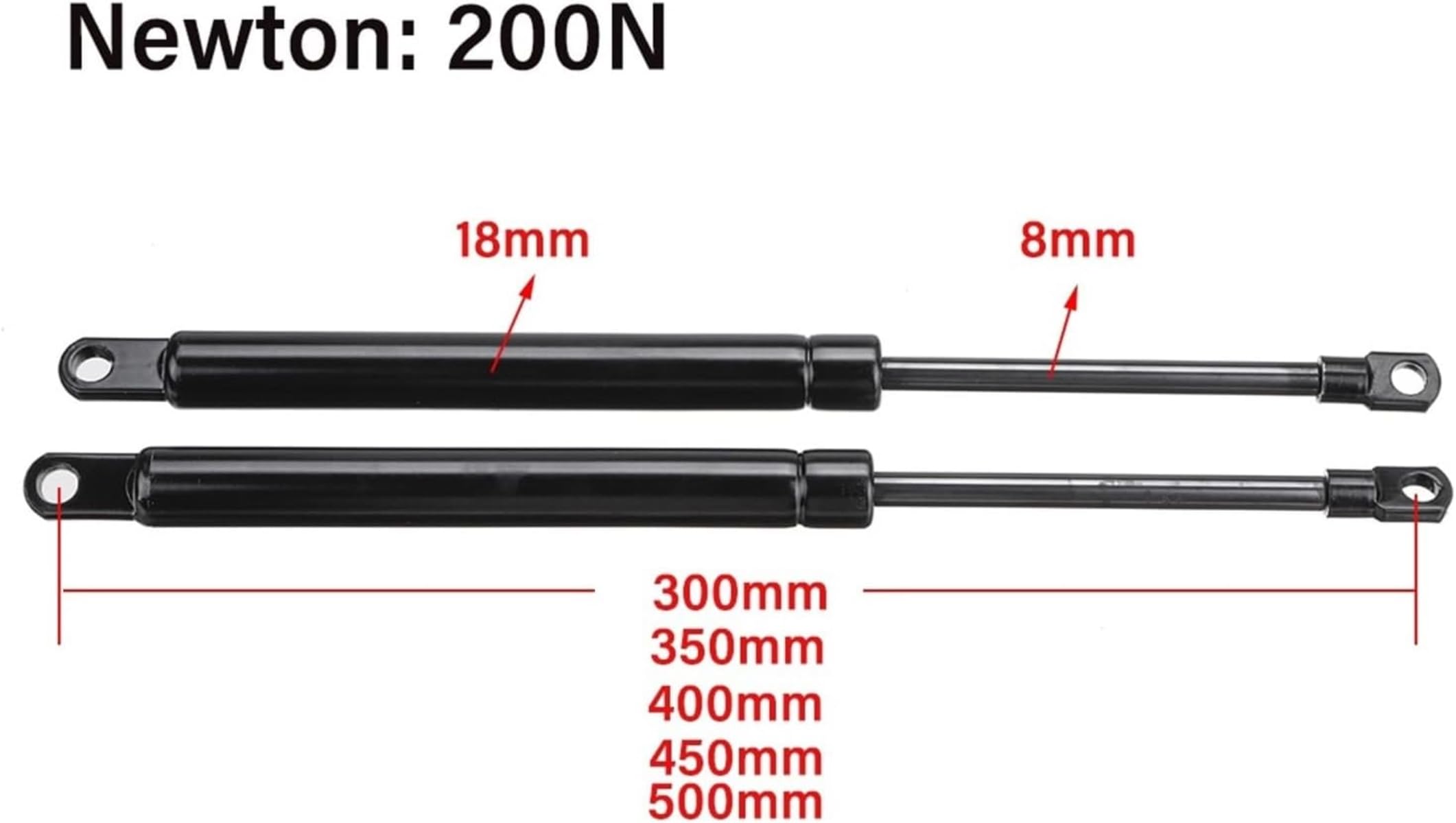 Ramię podnoszące maskę 300-500 mm 2 szt. maski maski rozpórki samochodowe amortyzator podporowy drążek sprężyna gazowa do autobusu łóżka łodzi okna kampera maski sprężyny gazowe