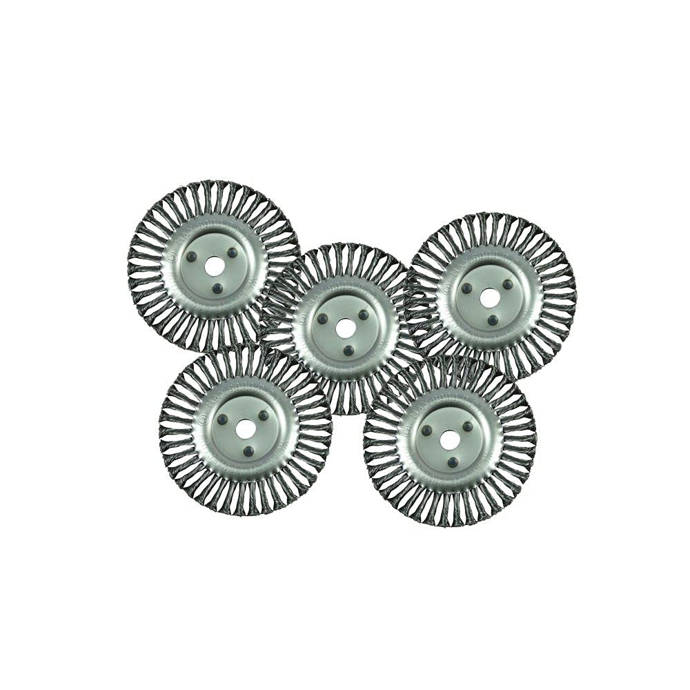 Wheely Joe8" Knotted Wire Wheel: 7/8ths Arbor with 5/8 and 1/2 Spacer Fits Billy Goat Grazor and Landshark with Durable Quality(5)