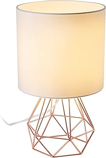 VONLUCE Lámpara de Mesita de Noche en Forma de Diamante Lámpara de Mesa Moderna para Salón y Dormitorio Lámpara Luz de Noche Color Rosa