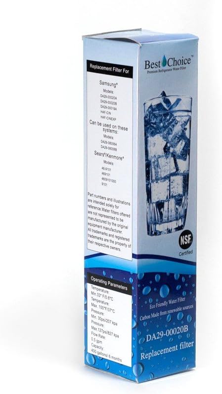 Best Choice BCF94 Water Filter Certified Replacement Fits HAF-CIN EXP Samsung DA29-00020B Compatible Refrigerator Water Filter (2 Pack)