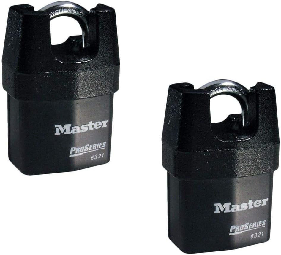 Master Lock - Two (2) High Security Pro Series Padlocks w/ 4 Keys, 6321NKA-2 w/BumpStop Technology