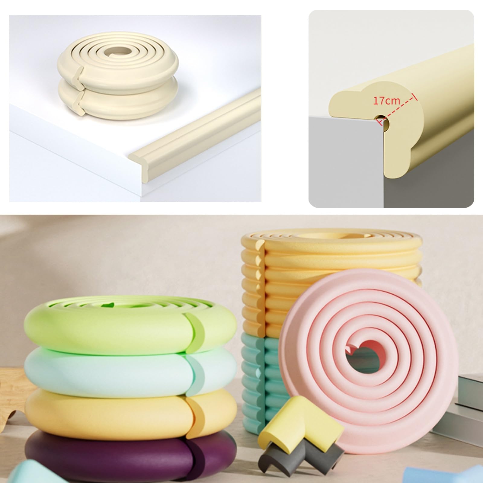 Mousse De Protection De Bord De Table De Meuble, Protecteur De Bord De Table en Forme De L, Protection De Pare-Chocs De Table Épaisse, for Coins Pointus De Comptoir De Bureau(Gray,20M)
