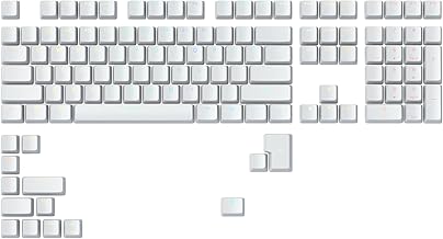Glorious Gaming ABS Doubleshot 123-Keycap Set (ANSI) - Premium OEM Profile in Elegant White - Perfect for RGB Backlit Mechanical Keyboards