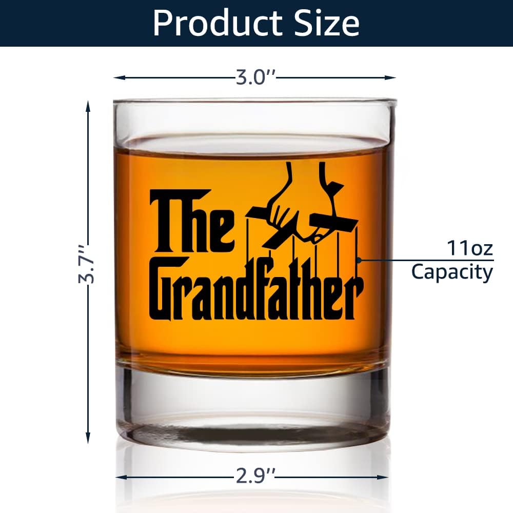 TOUNER Grandfather Whiskey Glasses - Funny Gift for Dad, Uncle, Grandpa - Father's Day & Grandparent Announcement Gift - Image 3
