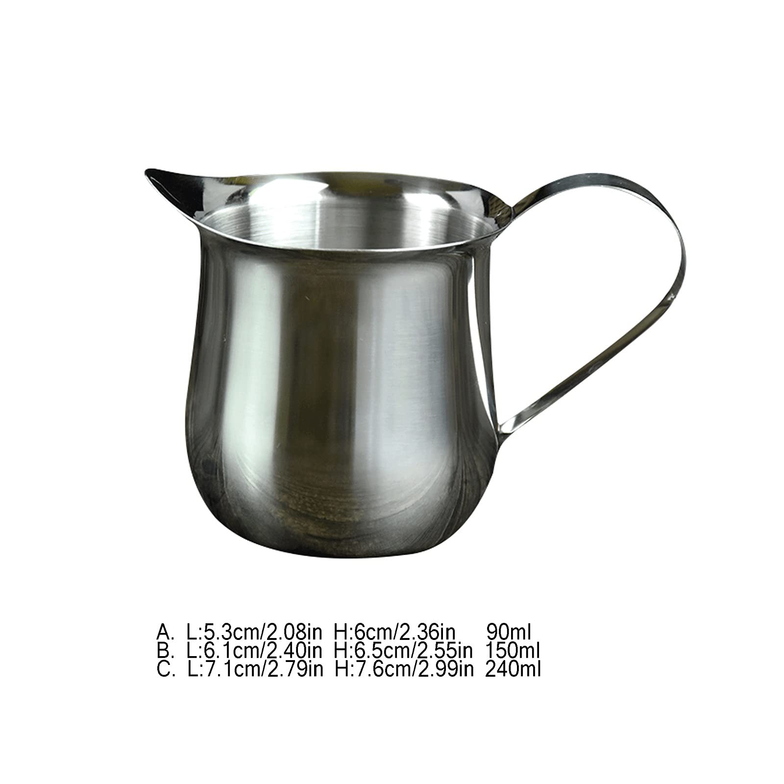 ERoomQ Saucer 1 Pack Stainless Steel Gravy Boat with Handle, Stainless Steel Salad Dressing Server is Suitable for Broth Sauce Dish(One Color Medium)