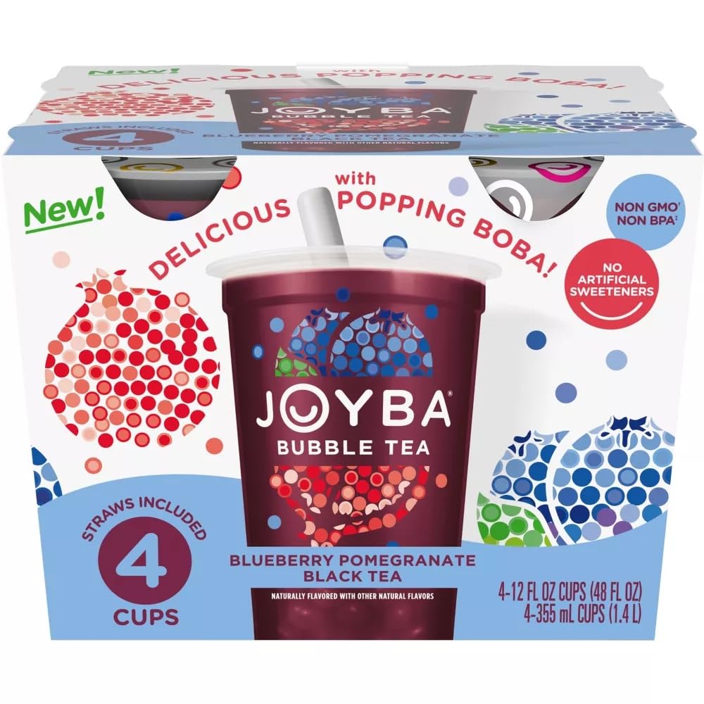 Joyba Bubble Tea Blueberry Pomegranate Black Tea, 4 Pack