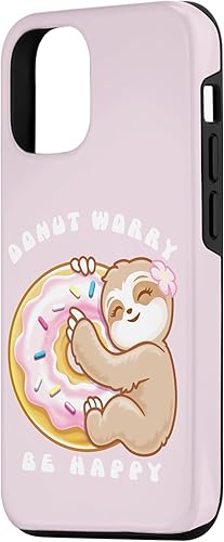 Miniatura 2 de iPhone 13 Donut Worry Be Happy - Cute Sloth Funny Food Puns Pink Donut Case
