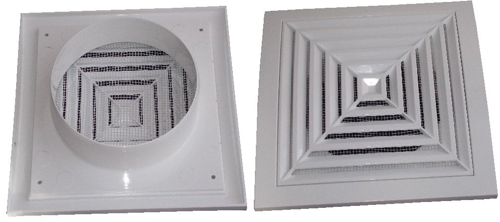 Homehobby White Air Ventilation Plastic Grill Cover 190Mm X 190Mm Ceiling Grille Ø125 Ducting