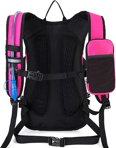 Vista 9 de Mochila de hidratación con bolsa de agua de 2 L, 18 L, mochila de senderismo para mujeres y hombres, ligera con aislamiento hidropaco para ciclismo