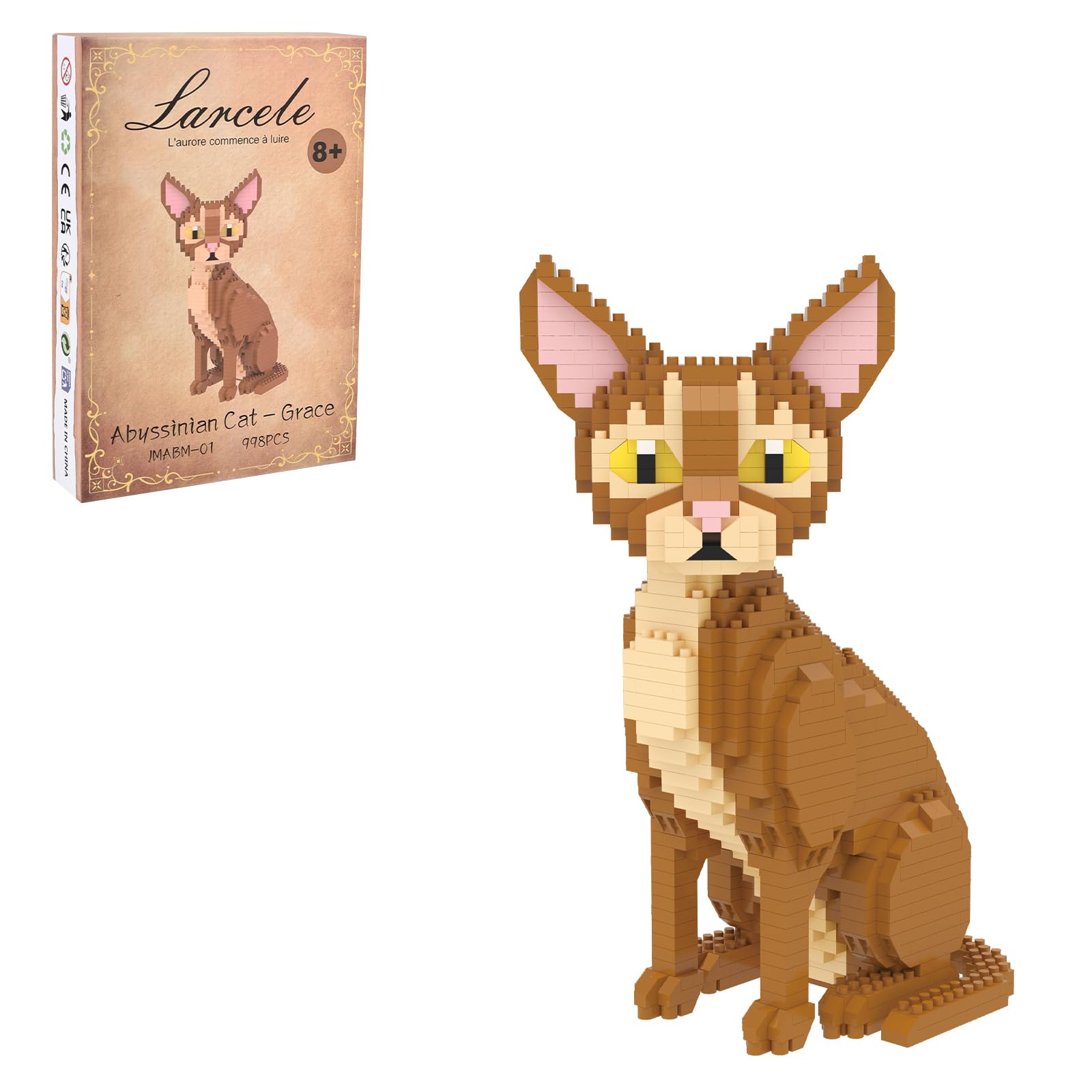 Larcele Micro Set di Mattoncini Gatto Abissino-Grazia per ‌Età 8+ JMABM-01