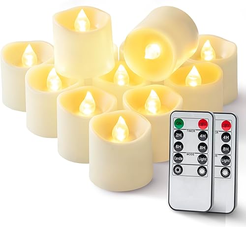 Miniatura 7 de Homemory Paquete de 24 velas votivas LED con control remoto de más de 400 horas, velas votivas LED con temporizador de 2/4/6/8H, velas de té que