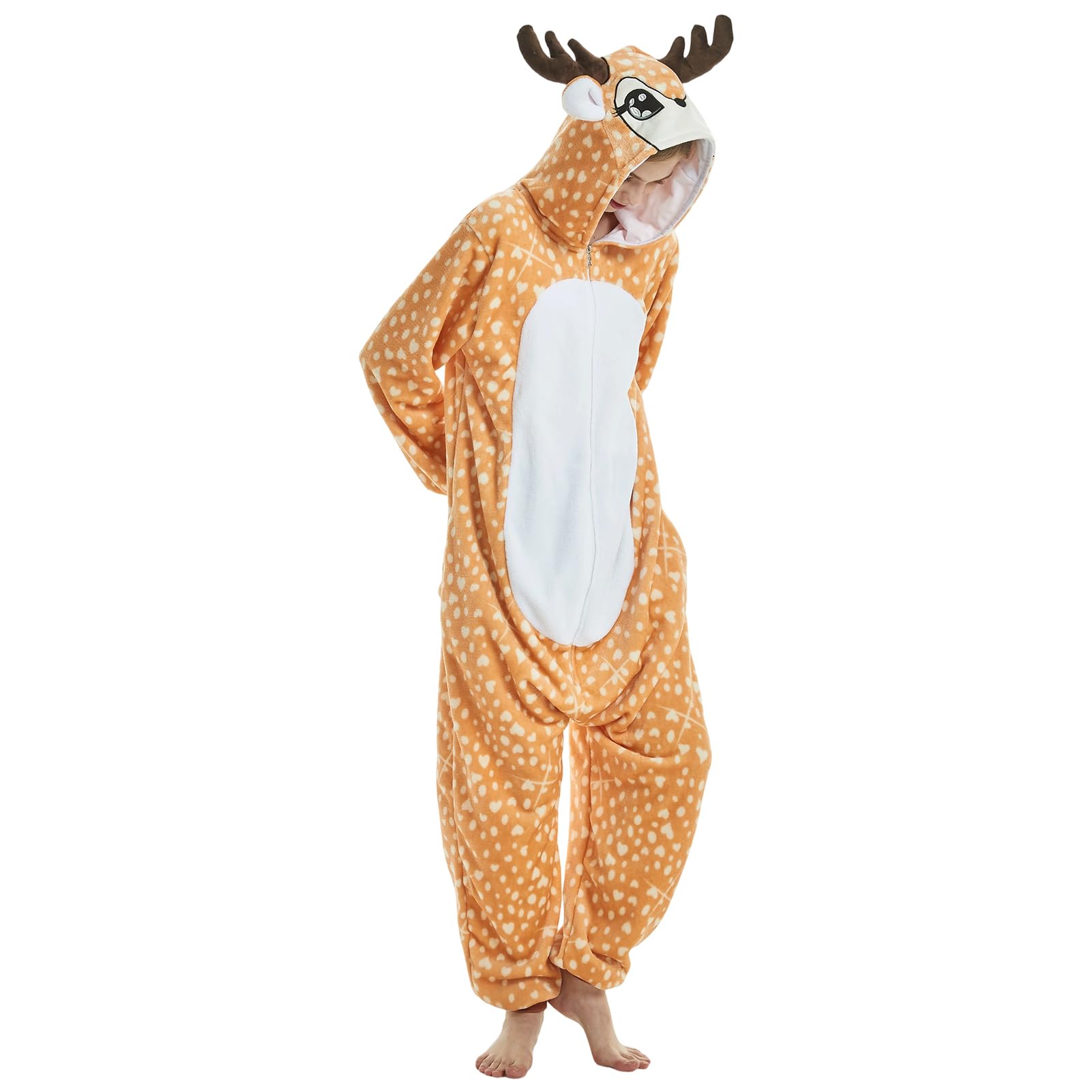 Harsever Adult Onesie,Animal Costume,Unisex Onesies Plush Christmas Cosplay Pajamas Party One-Piece Sleepwear (Style A, XL)